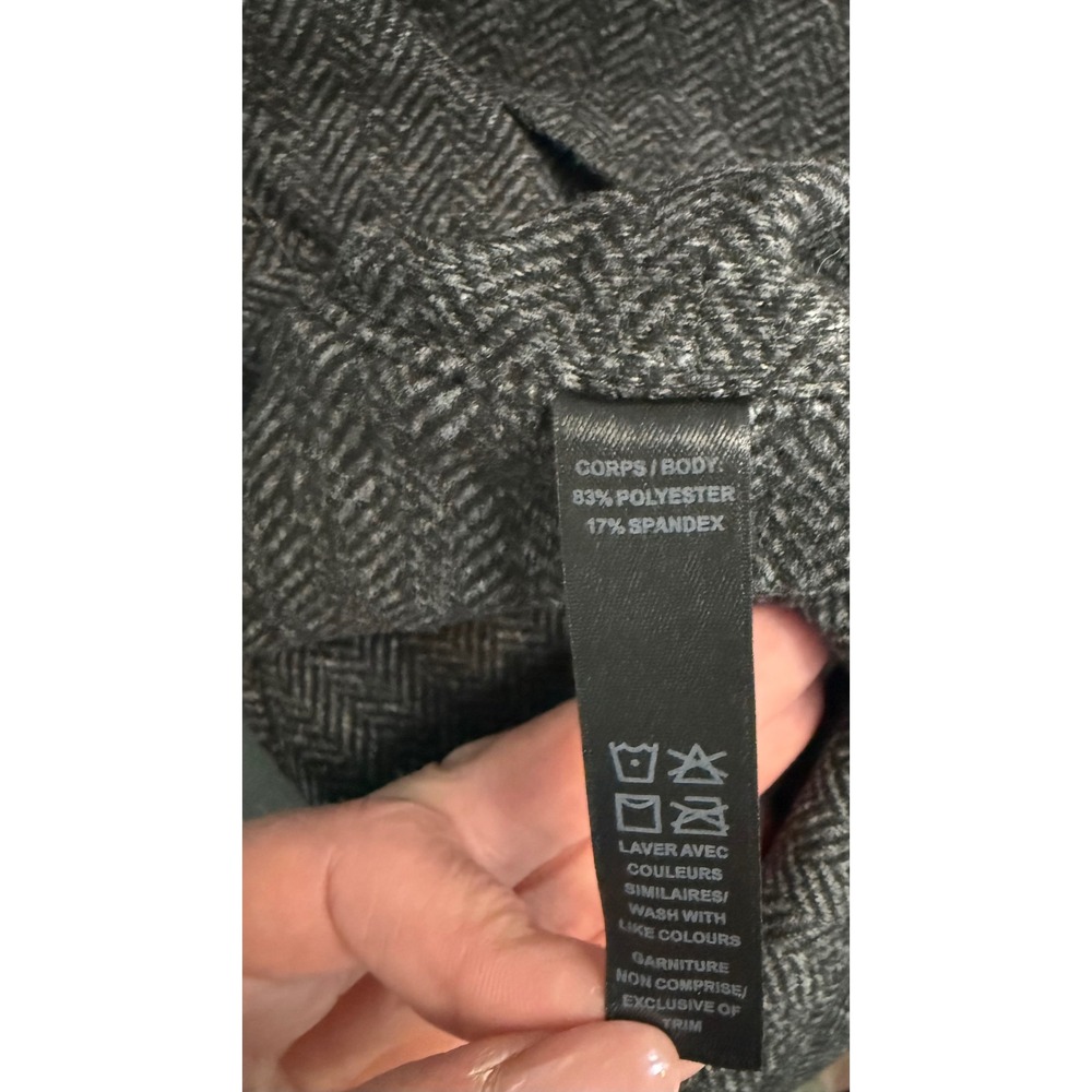 Zella Womens Small Gray Herringbone Asymmetric Zip Thumbhole Pullover - Picture 9 of 12